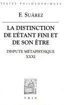 Cover for La distinction de l'étant fini et de son être
