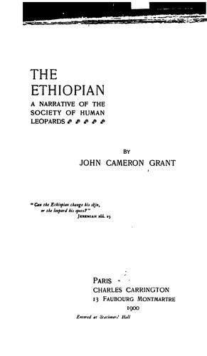 Cover for The Ethiopian: A Narrative of the Society of Human Leopards