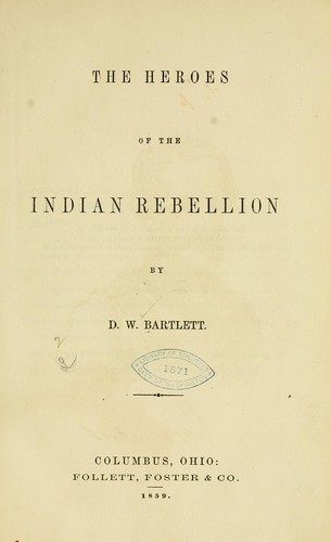 Cover for The heroes of the Indian rebellion