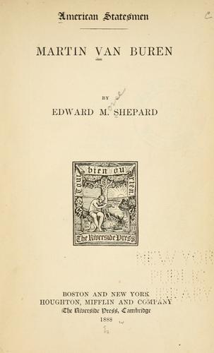 Cover for Martin Van Buren