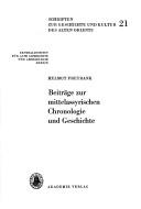 Cover for Beiträge zur mittelassyrischen Chronologie und Geschichte