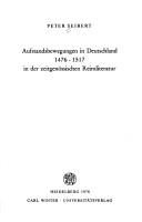 Cover for Aufstandsbewegungen in Deutschland 1476-1517 in der zeitgenössischen Reimliteratur