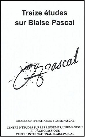 Cover for Treize études sur Blaise Pascal