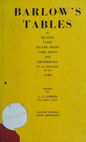Cover for Barlow's Tables