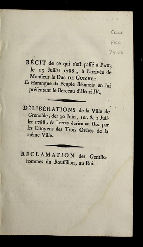 Cover for Re cit de ce qui s'est passe  a   Pau