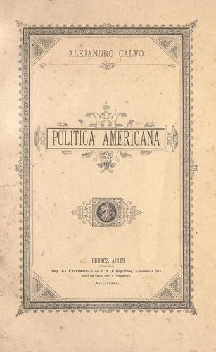 Cover for Política americana.
