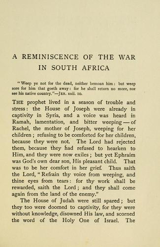 Cover for A reminiscence of the war in South Africa