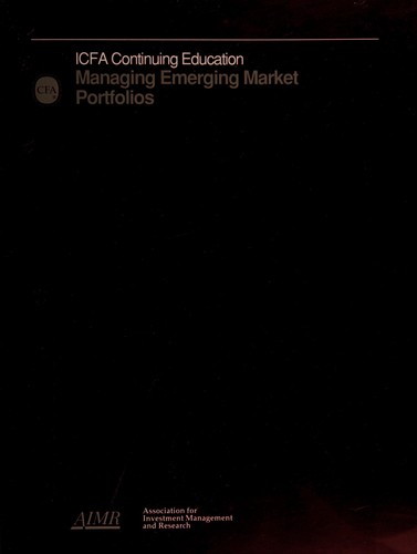 Cover for Managing emerging market portfolios