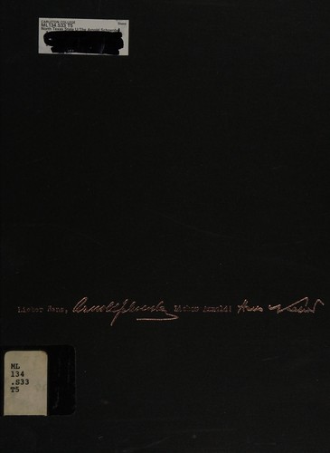 Cover for The Arnold Schoenberg-Hans Nachod collection
