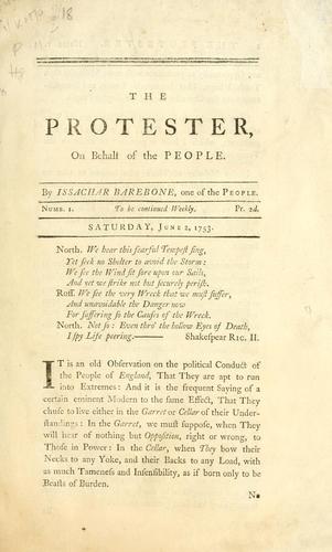 Cover for  protester : on behalf of the people
