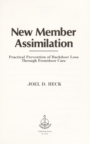 Cover for New member assimilation
