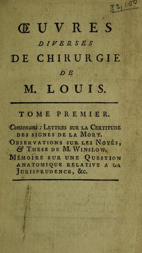 Cover for Œuvres diverses de chirurgie