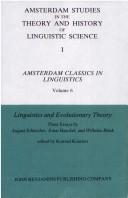 Cover for Linguistics and Evolutionary Theory