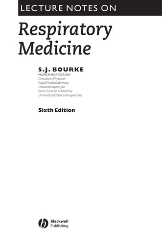 Cover for Lecture notes on respiratory medicine.