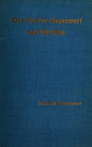 Cover for Der Ruf der Gegenwart nach Christus