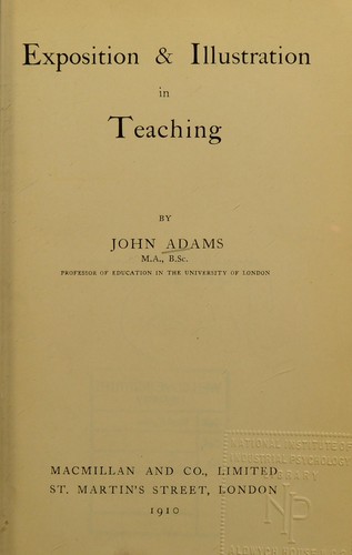 Cover for Exposition & illustration in teaching