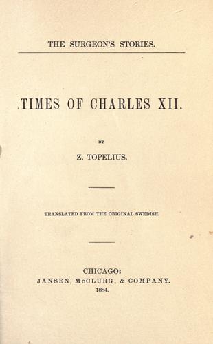Cover for Times of Charles XII.