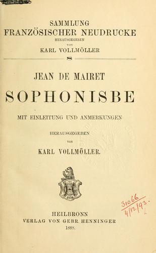 Cover for Sophonisbe