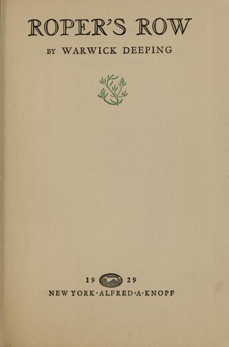 Cover for Roper's row