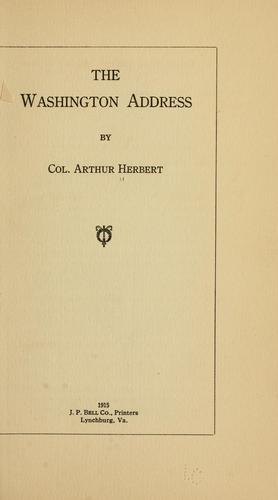 Cover for Washington address
