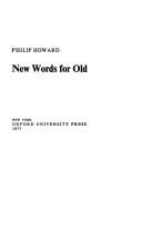 Cover for New words for old