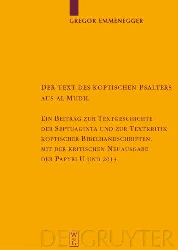 Cover for Der Text des koptischen Psalters aus al-Mudil