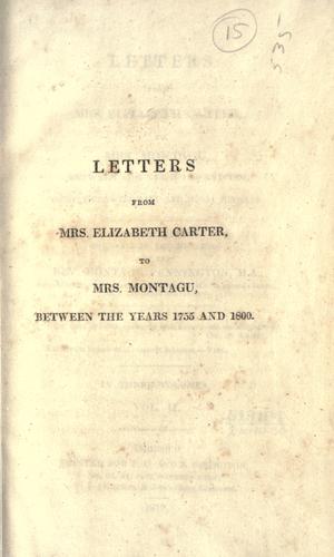 Cover for Letters from Mrs. Elizabeth Carter, to Mrs. Montagu