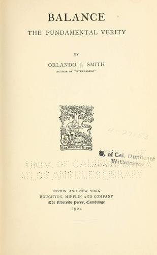 Cover for Balance