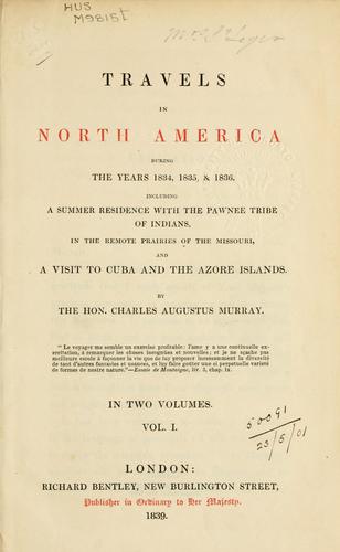 Cover for Travels in North America during the years 1834, 1835, and 1836