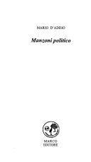 Cover for Manzoni politico