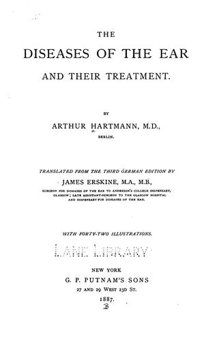 Cover for The Diseases of the ear and their treatment