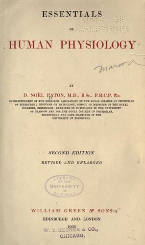 Cover for Essentials of human physiology