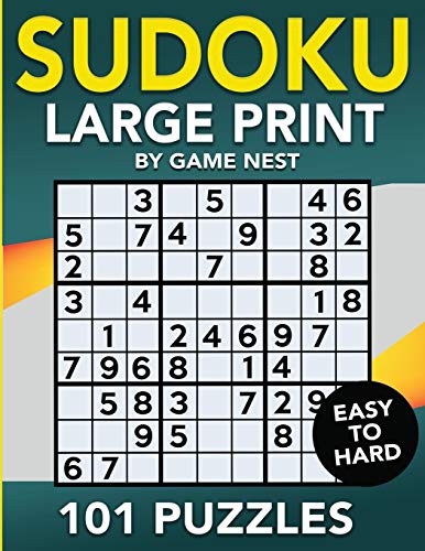 Cover for Sudoku Large Print 101 Puzzles Easy to Hard
