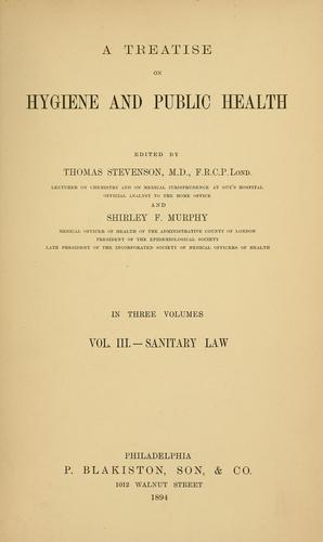 Cover for A treatise on hygiene and public health