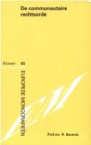 Cover for De communautaire rechtsorde