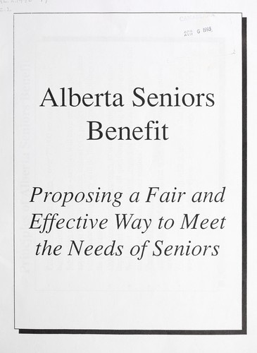 Cover for Alberta seniors benefit