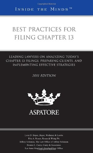 Cover for Best Practices for Filing Chapter 13, 2011 ed.