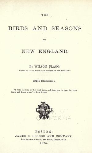 Cover for The birds and seasons of New England