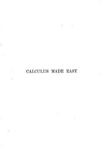 Cover for Calculus Made Easy