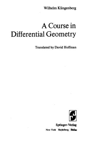 Cover for A course in differential geometry