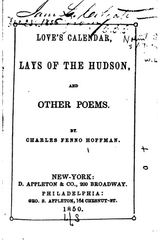Cover for Love's Calendar, Lays of the Hudson, and Other Poems