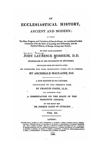 Cover for An ecclesiastical history, ancient and modern