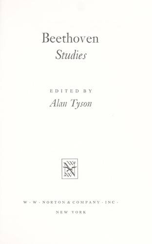 Cover for Beethoven studies.
