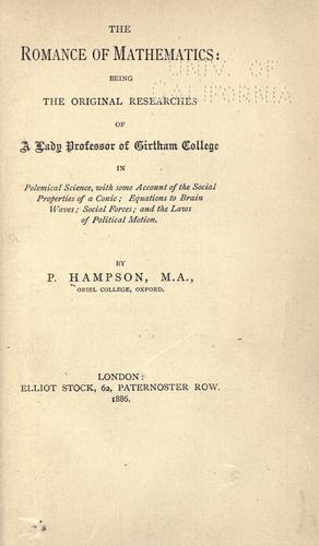 Cover for The romance of mathematics