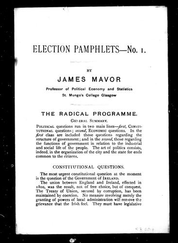 Cover for The radical programme