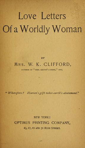 Cover for Love-letters of a worldly woman