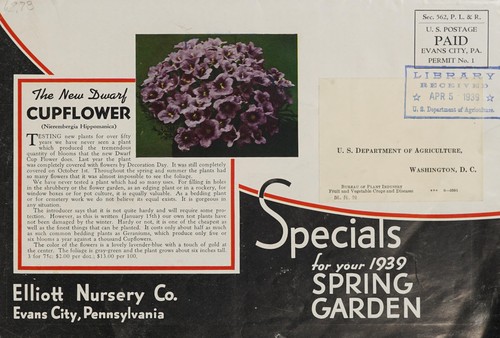 Cover for Specials for your 1939 spring garden