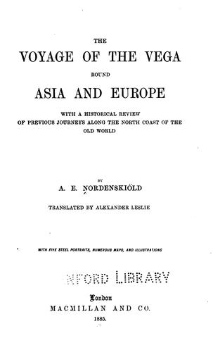 Cover for The voyage of the Vega round Asia and Europe
