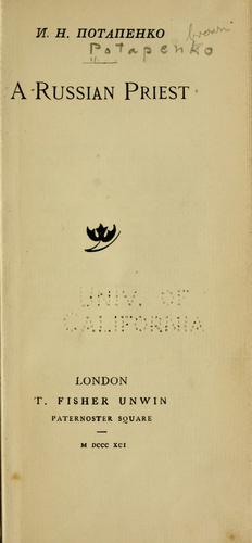 Cover for A Russian priest