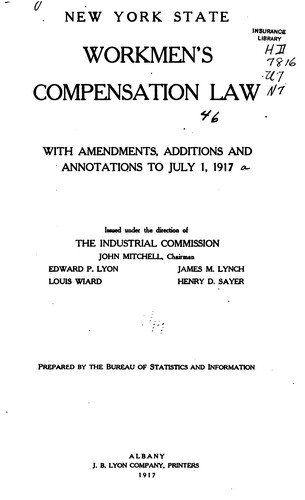 Cover for Workmen's Compensation Law and Rules Promulgated Thereunder